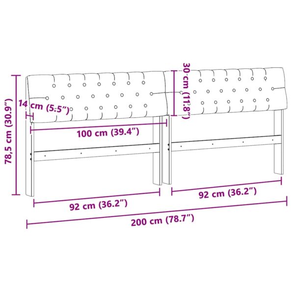 vidaXL Čalúnené čelo postele Tmavo šedá 200 cm – Obrázok 11