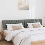 vidaXL Čalúnené čelo postele Tmavo šedá 200 cm – Obrázok 3