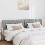 vidaXL Čalúnené čelo postele Svetlosivá 200 cm – Obrázok 3