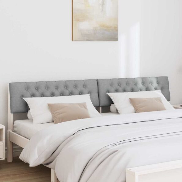vidaXL Čalúnené čelo postele Svetlosivá 200 cm – Obrázok 3