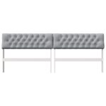 vidaXL Čalúnené čelo postele Svetlosivá 200 cm – Obrázok 4