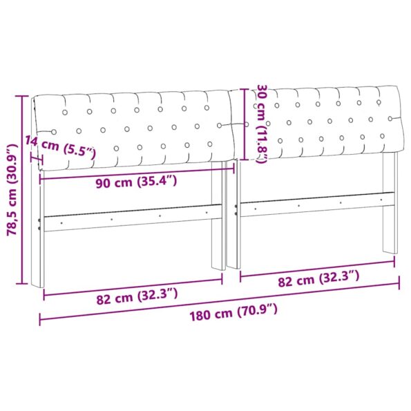 vidaXL Čalúnené čelo postele Svetlosivá 180 cm – Obrázok 11