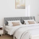 vidaXL Čalúnené čelo postele Svetlosivá 180 cm – Obrázok 3