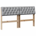 vidaXL Čalúnené čelo postele Svetlosivá 150 cm – Obrázok 2