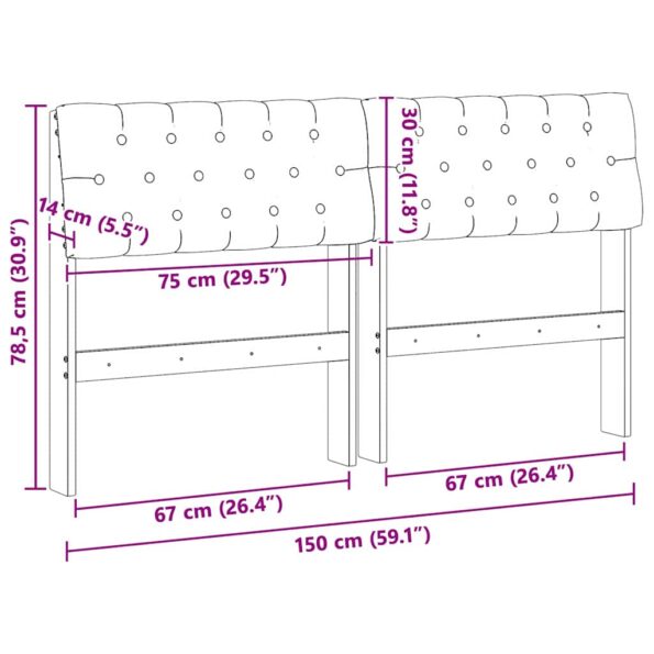 vidaXL Čalúnené čelo postele Sivohnedá 150 cm Masívne borovicové drevo – Obrázok 11