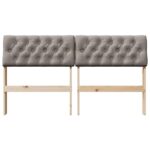 vidaXL Čalúnené čelo postele Sivohnedá 150 cm Masívne borovicové drevo – Obrázok 4