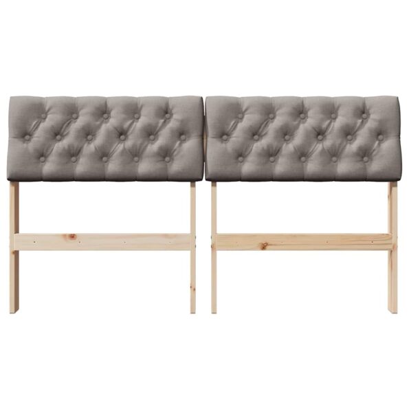 vidaXL Čalúnené čelo postele Sivohnedá 140 cm Masívne borovicové drevo – Obrázok 4