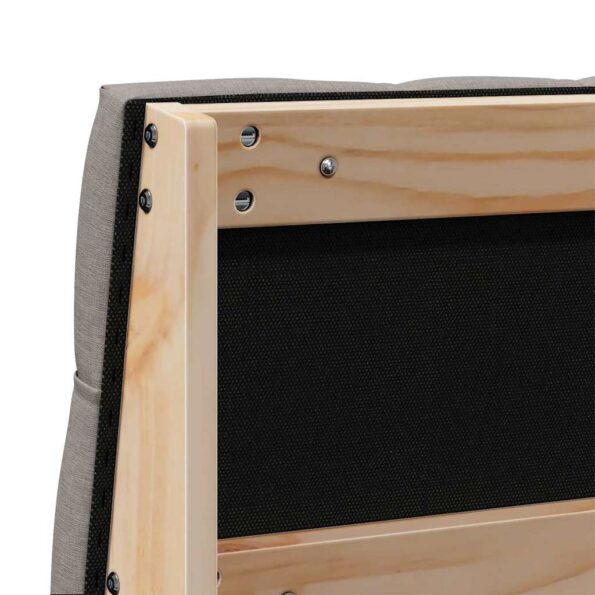 vidaXL Čalúnené čelo postele Sivohnedá 140 cm Masívne borovicové drevo – Obrázok 8