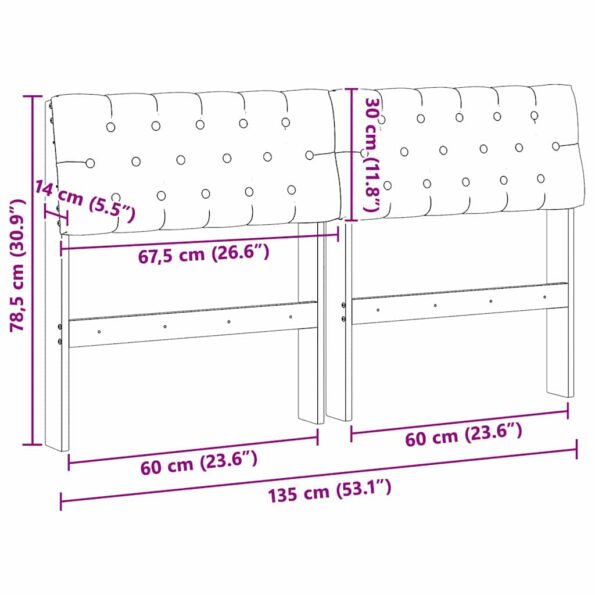 vidaXL Čalúnené čelo postele Tmavo šedá 135 cm – Obrázok 11