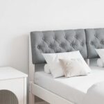 vidaXL Čalúnené čelo postele Svetlosivá 120 cm