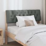 vidaXL Čalúnené čelo postele Tmavo šedá 100 cm – Obrázok 3