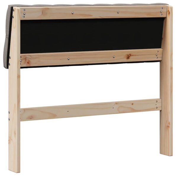 vidaXL Čalúnené čelo postele Sivohnedá 90 cm Masívne borovicové drevo – Obrázok 6