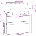 vidaXL Čalúnené čelo postele Tmavo šedá 80 cm Masívne borovicové drevo – Obrázok 11