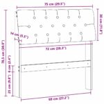 vidaXL Čalúnené čelo postele Tmavo šedá 75 cm Masívne borovicové drevo – Obrázok 11