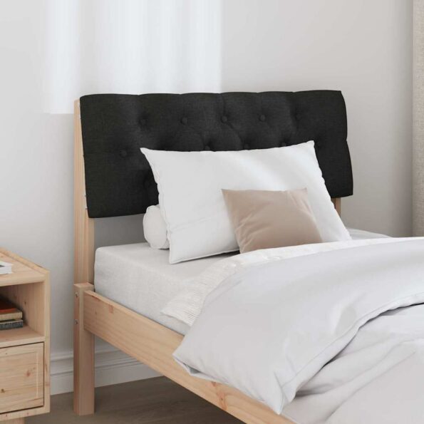 vidaXL Čalúnené čelo postele Čierna 75 cm Masívne borovicové drevo – Obrázok 3