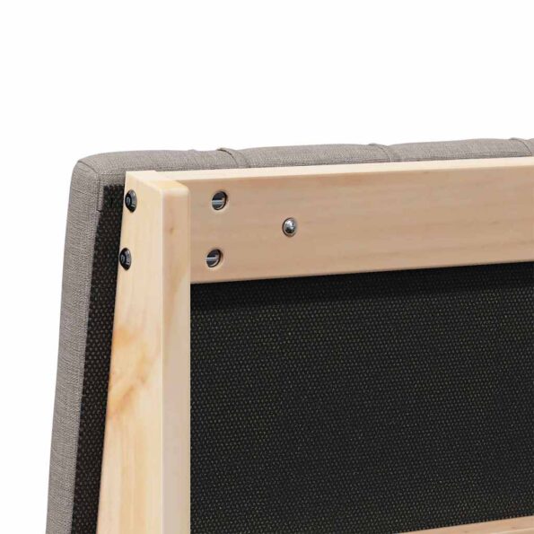 vidaXL Čalúnené čelo postele Sivohnedá 200 cm Masívne borovicové drevo – Obrázok 8