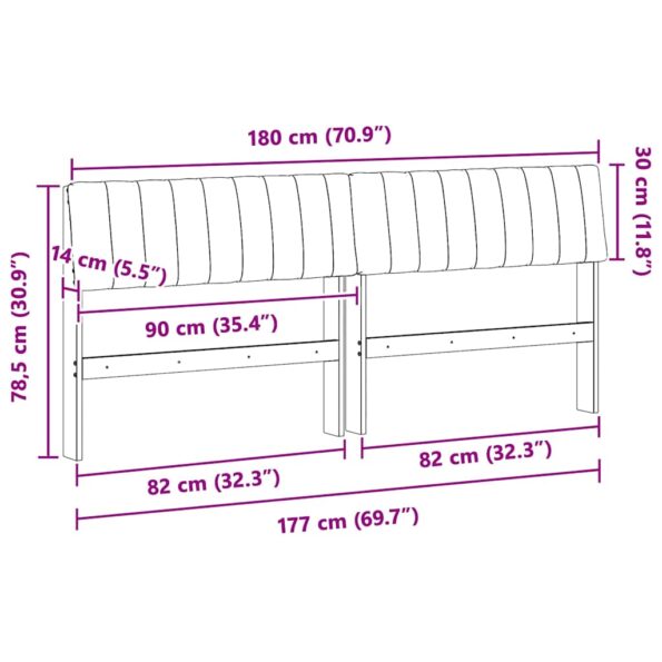 vidaXL Čalúnené čelo postele Tmavo šedá 180 cm – Obrázok 11