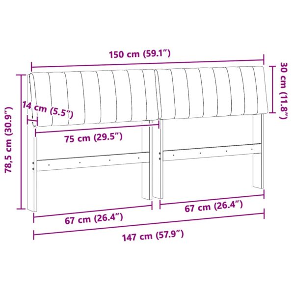 vidaXL Čalúnené čelo postele Tmavo šedá 150 cm – Obrázok 11