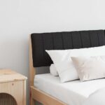 vidaXL Čalúnené čelo postele Čierna 140 cm Masívne borovicové drevo