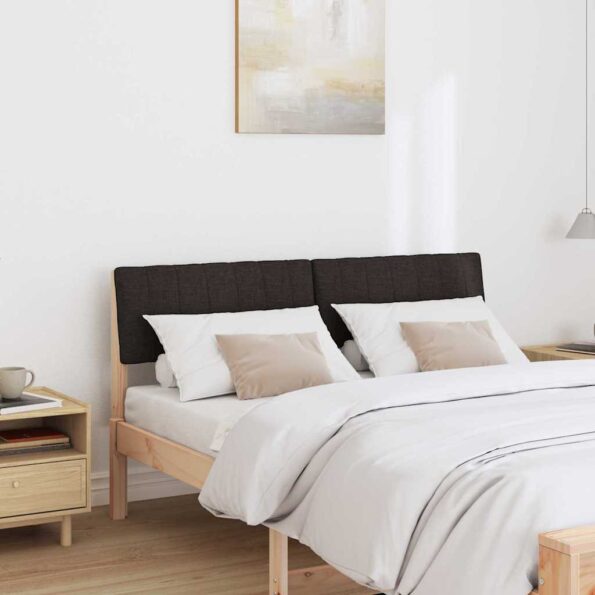 vidaXL Čalúnené čelo postele Čierna 140 cm Masívne borovicové drevo – Obrázok 3