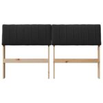 vidaXL Čalúnené čelo postele Čierna 140 cm Masívne borovicové drevo – Obrázok 4