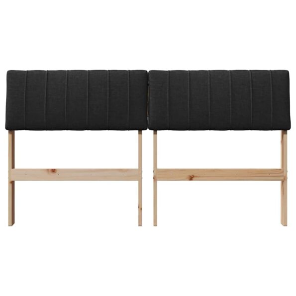 vidaXL Čalúnené čelo postele Čierna 140 cm Masívne borovicové drevo – Obrázok 4