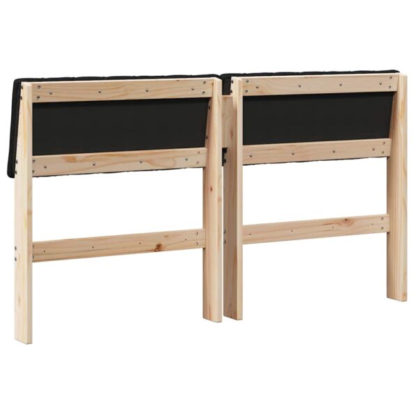 vidaXL Čalúnené čelo postele Čierna 140 cm Masívne borovicové drevo – Obrázok 6