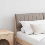 vidaXL Čalúnené čelo postele Sivohnedá 140 cm Masívne borovicové drevo