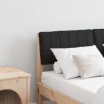 vidaXL Čalúnené čelo postele Čierna 120 cm Masívne borovicové drevo