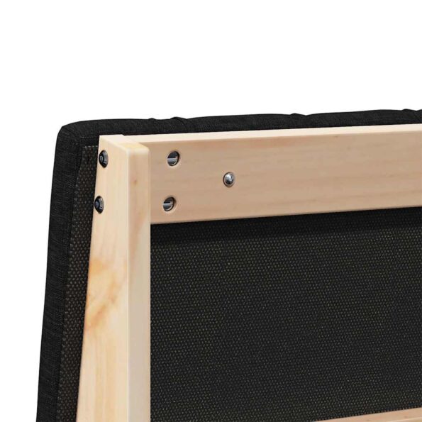 vidaXL Čalúnené čelo postele Čierna 120 cm Masívne borovicové drevo – Obrázok 8