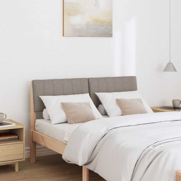vidaXL Čalúnené čelo postele Sivohnedá 120 cm Masívne borovicové drevo – Obrázok 3