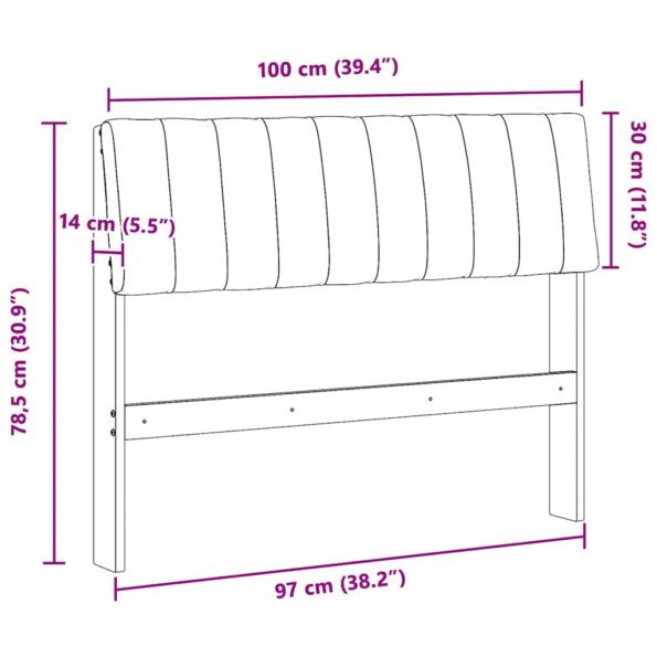 vidaXL Čalúnené čelo postele Tmavo šedá 100 cm – Obrázok 11