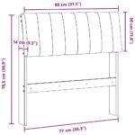 vidaXL Čalúnené čelo postele Sivohnedá 80 cm Masívne borovicové drevo – Obrázok 11