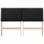 vidaXL Čalúnené čelo postele Čierna 160 cm Masívne borovicové drevo – Obrázok 4