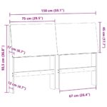 vidaXL Čalúnené čelo postele Tmavo šedá 150 cm – Obrázok 11