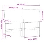 vidaXL Čalúnené čelo postele Tmavo šedá 140 cm – Obrázok 11
