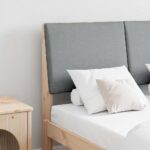 vidaXL Čalúnené čelo postele Svetlosivá 120 cm