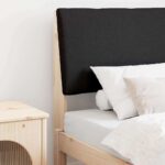 vidaXL Čalúnené čelo postele Čierna 80 cm Masívne borovicové drevo