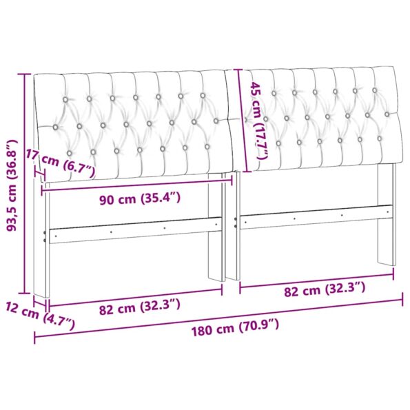 vidaXL Čalúnené čelo postele Svetlosivá 180 cm – Obrázok 11