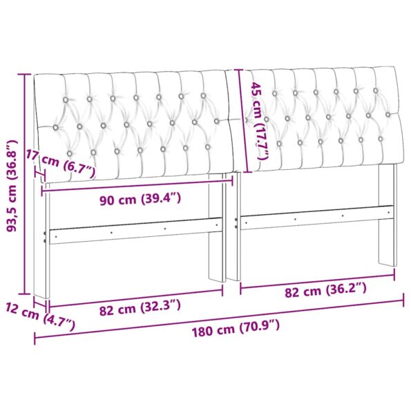 vidaXL Čalúnené čelo postele Svetlosivá 180 cm – Obrázok 11