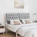 vidaXL Čalúnené čelo postele Svetlosivá 160 cm – Obrázok 3