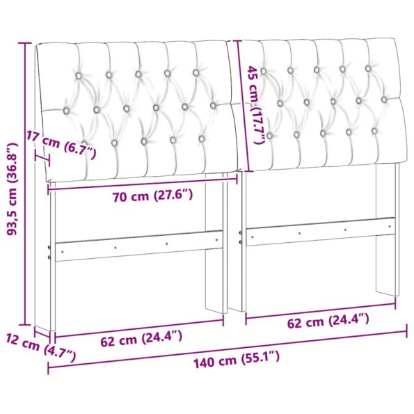 vidaXL Čalúnené čelo postele Tmavo šedá 140 cm – Obrázok 11