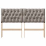 vidaXL Čalúnené čelo postele Sivohnedá 140 cm Masívne borovicové drevo – Obrázok 4