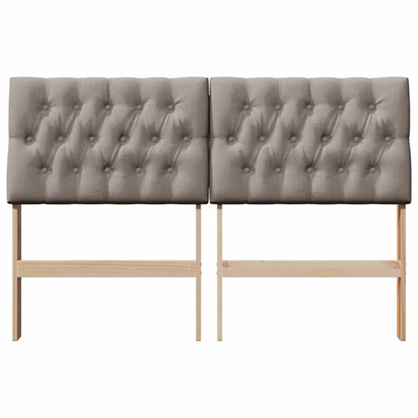 vidaXL Čalúnené čelo postele Sivohnedá 140 cm Masívne borovicové drevo – Obrázok 4