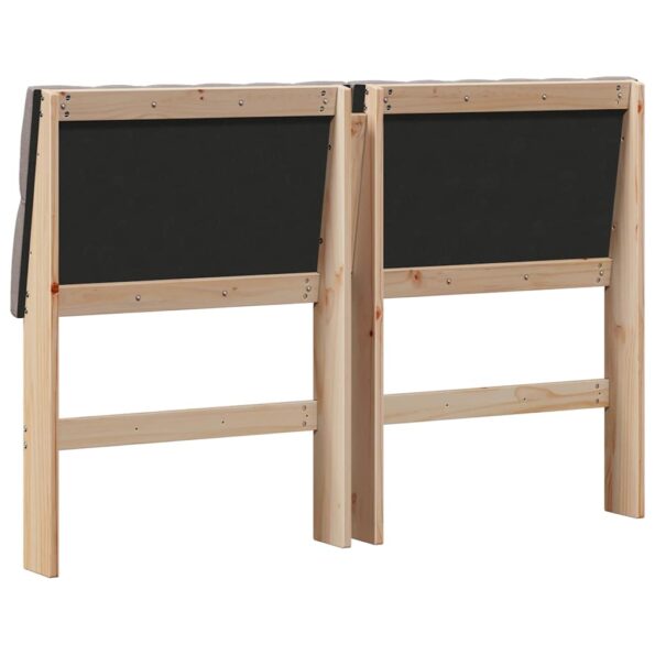 vidaXL Čalúnené čelo postele Sivohnedá 140 cm Masívne borovicové drevo – Obrázok 6