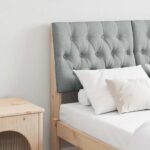 vidaXL Čalúnené čelo postele Svetlosivá 120 cm