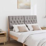 vidaXL Čalúnené čelo postele Sivohnedá 120 cm Masívne borovicové drevo – Obrázok 3