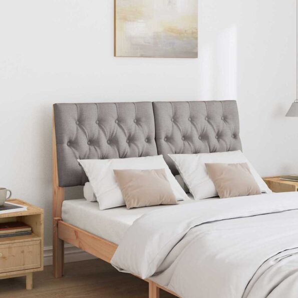 vidaXL Čalúnené čelo postele Sivohnedá 120 cm Masívne borovicové drevo – Obrázok 3