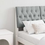 vidaXL Čalúnené čelo postele Svetlosivá 120 cm