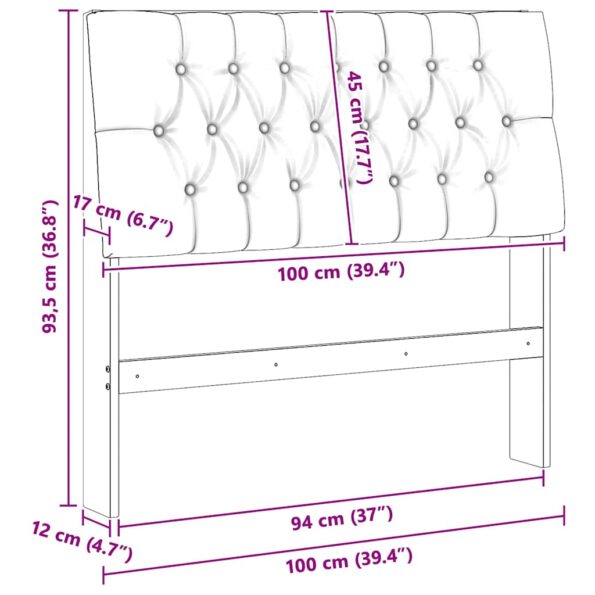 vidaXL Čalúnené čelo postele Svetlosivá 100 cm – Obrázok 11